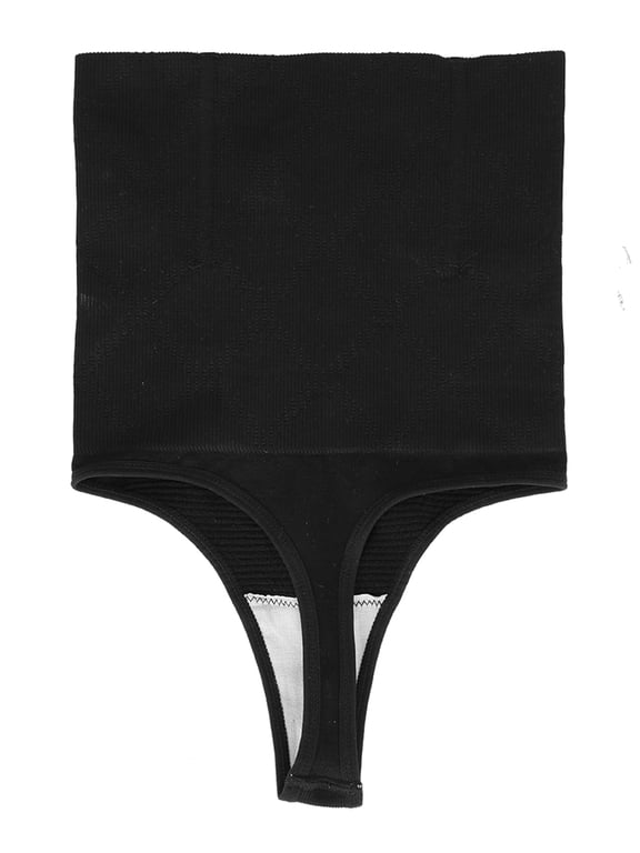 Sexy Underwear for Women High Waist Thong Shapewear Tummy Control Cincher Black