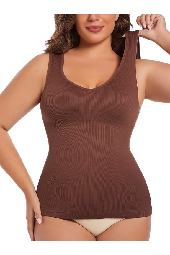 Shapewear Tummy Control Tank Top Compression Tanks for Women V-Neck Camisole Cami Slimming Body Shaper