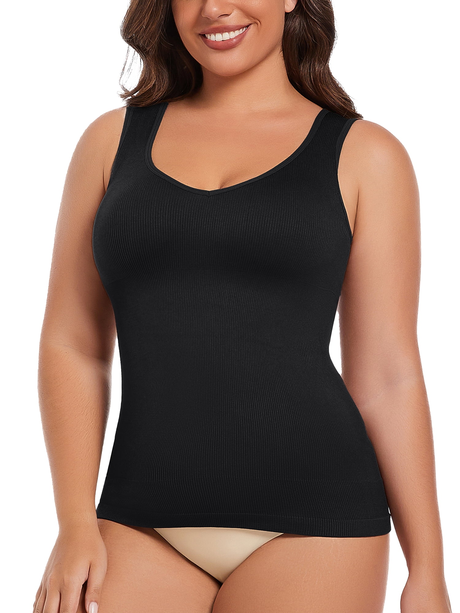 Women's Seamless Wrinkled Lace Trim Camisole Tank Top