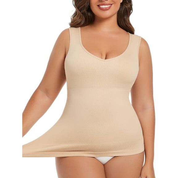 MISS MOLY Shapewear Tummy Control Tank Top Compression Tanks for Women V-Neck Camisole Cami Slimming Body Shaper