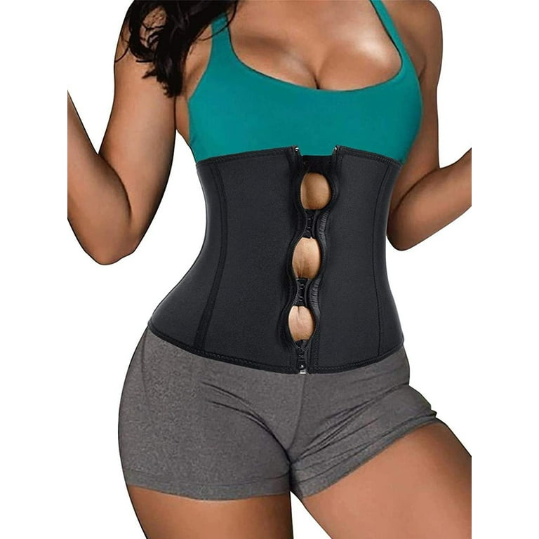 MISS MOLY Slimming Waist Trainer for Women Latex Ultra Tummy Control Effect Corset Body Shaper Black
