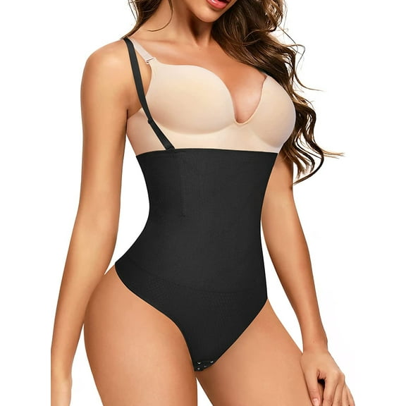MISS MOLY Thong Bodysuit for Women High Waist Tummy Control Shapewear Panties Butt Lifter Firm Control Waist Trainer