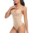 thumbnail image 1 of MISS MOLY Women Seamless Thong Bodysuit Shapewear Tummy Control Body Briefer with Built-In Bra Jumpsuit Tops, 1 of 5