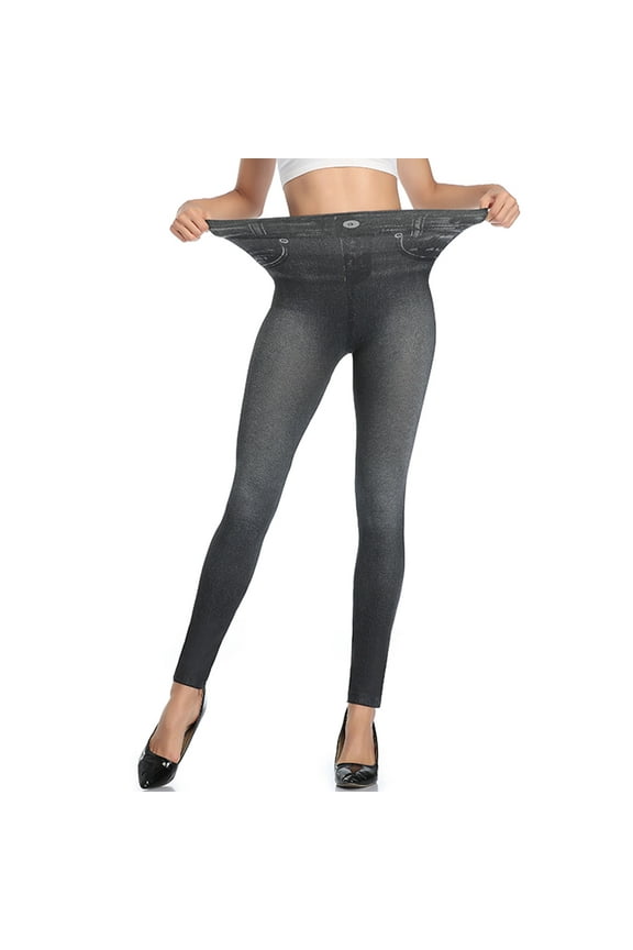 Women Slim Push Up Seamless High-Waisted Elastic Jeggings Denim Pants Leggings