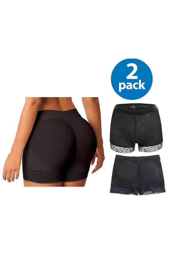 Women's Butt Lifter Padded Shaperwear Hip Enhancer Sexy Underwear S to 3XL 2 PACK
