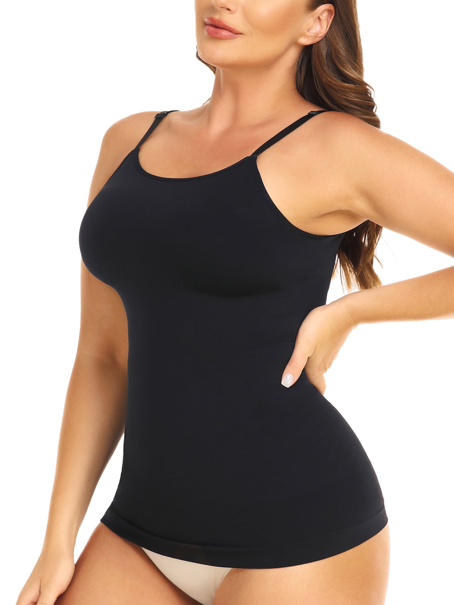 MISS MOLY Women's Cami Shaper Compression Tank Tops Tummy Control  Adjustable Straps Body Shaper Camisoles 
