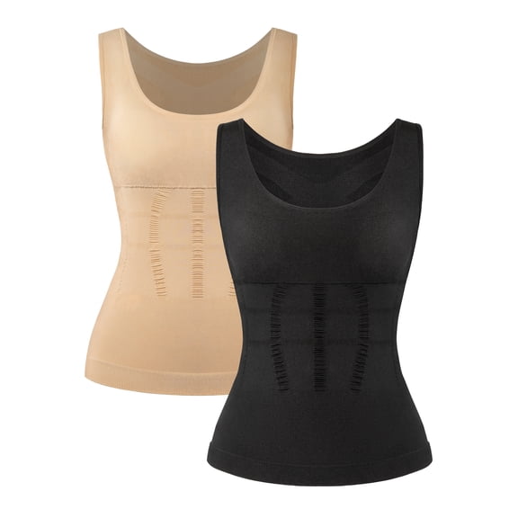 MISS MOLY Women's Cami Shaper Removable Padded Tank Top Tummy Compression Shapewear