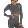 thumbnail image 1 of MISS MOLY Women's Crop Top Gym Workout Seamless Long Sleeve Compression Activewear Yoga Shirts with Thumb Hole, 1 of 5