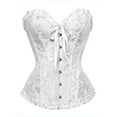 thumbnail image 1 of MISS MOLY Women's Lace Up Boned Plus Size Overbust Bridal Corset Bustier Bodyshaper Top White 5XL, 1 of 6