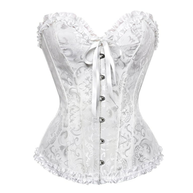 MISS MOLY Women's Lace Up Boned Plus Size Overbust Bridal