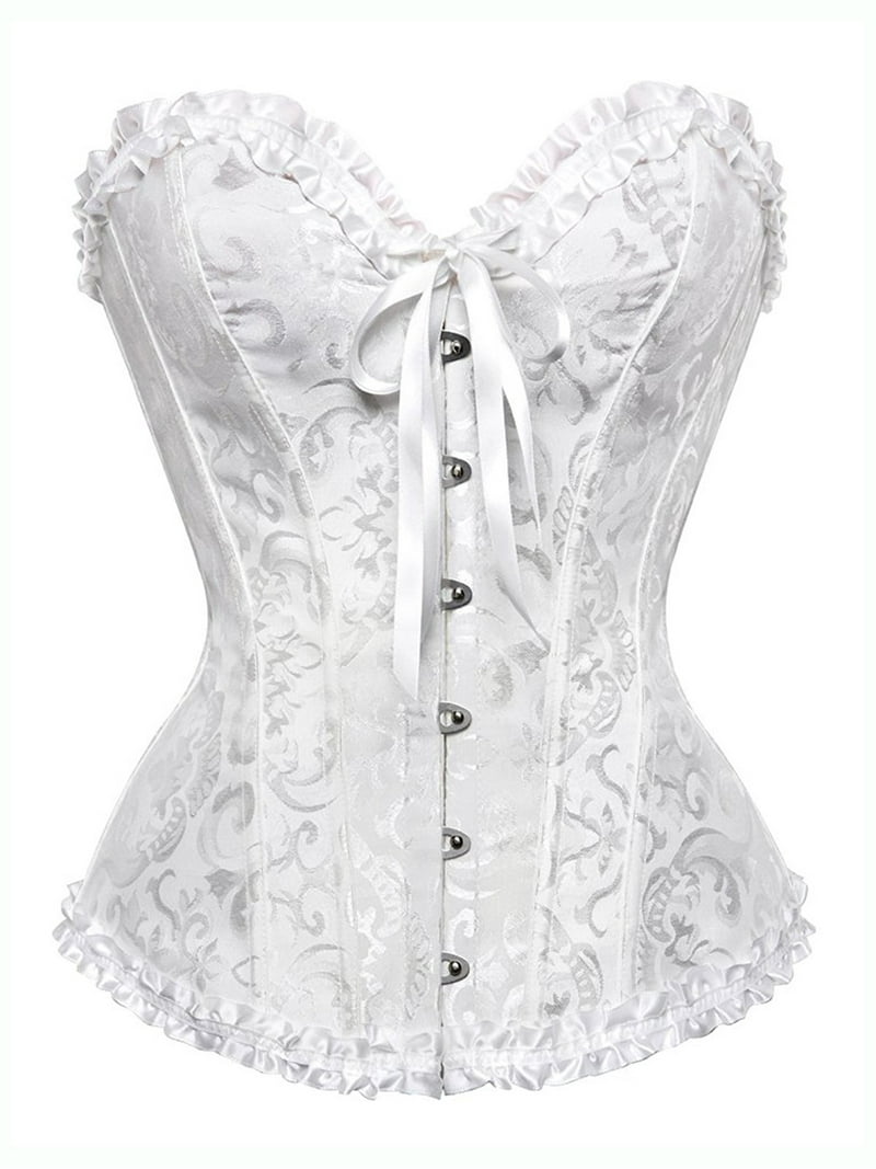 MISS MOLY Women's Lace Up Boned Plus Size Overbust Bridal