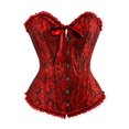 thumbnail image 1 of MISS MOLY Women's Lace Up Boned Plus Size Overbust Corset Bustier Bodyshaper Top Dark Red L, 1 of 6
