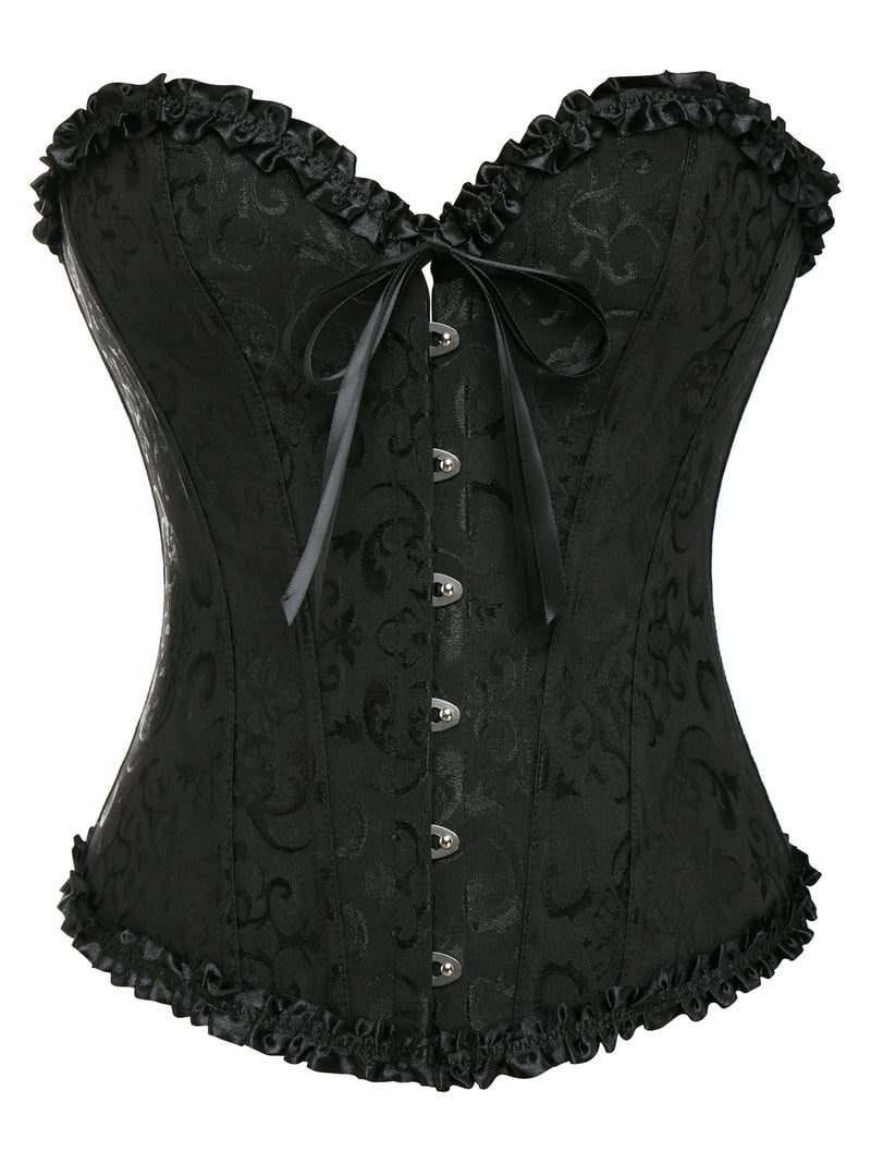MISS MOLY Women's Lace Up Boned Plus Size Overbust Corset
