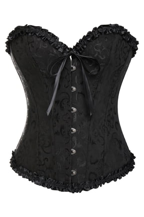 Women's Lace Up Boned Plus Size Overbust Corset Bustier Bodyshaper Top