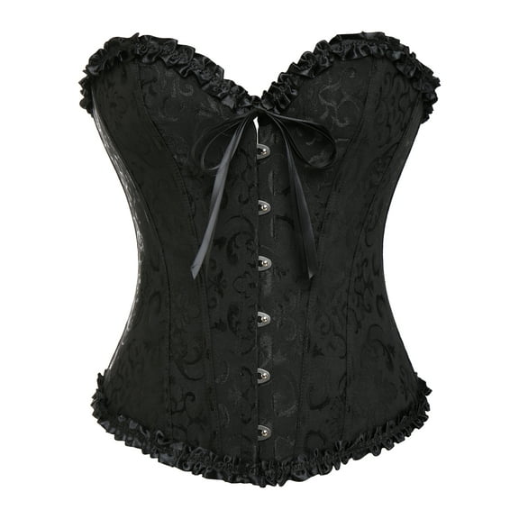 MISS MOLY Women's Lace Up Boned Plus Size Overbust Corset Bustier Bodyshaper Top