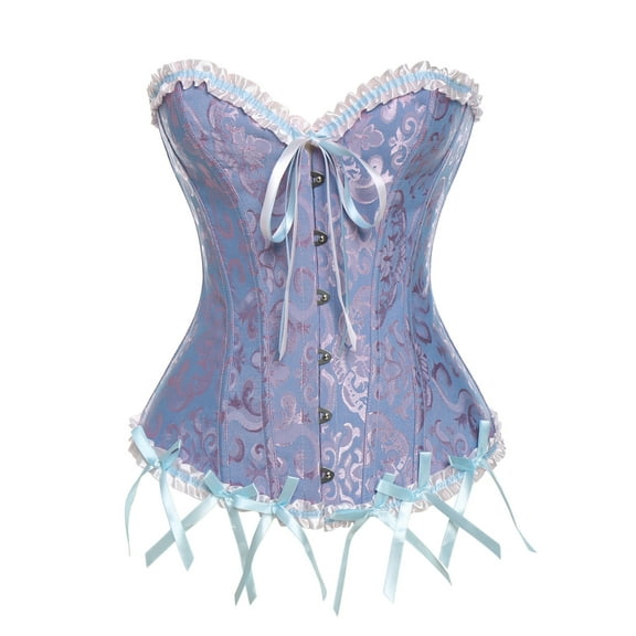 MISS MOLY Women's Lace Up Boned Plus Size Overbust Corset Bustier Bodyshaper Top