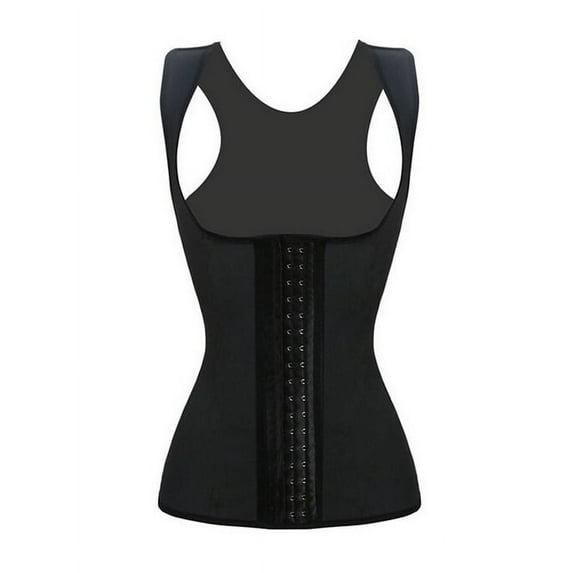 MISS MOLY Women's Latex Underbust Vest Training Cincher Workout Waist Trainer Corset Tops Plus Sizes Black