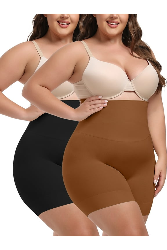 Women's Plus Size Shapewear Tummy Control High Waist Shorts Shaping Boyshorts Butt Lifting Panties