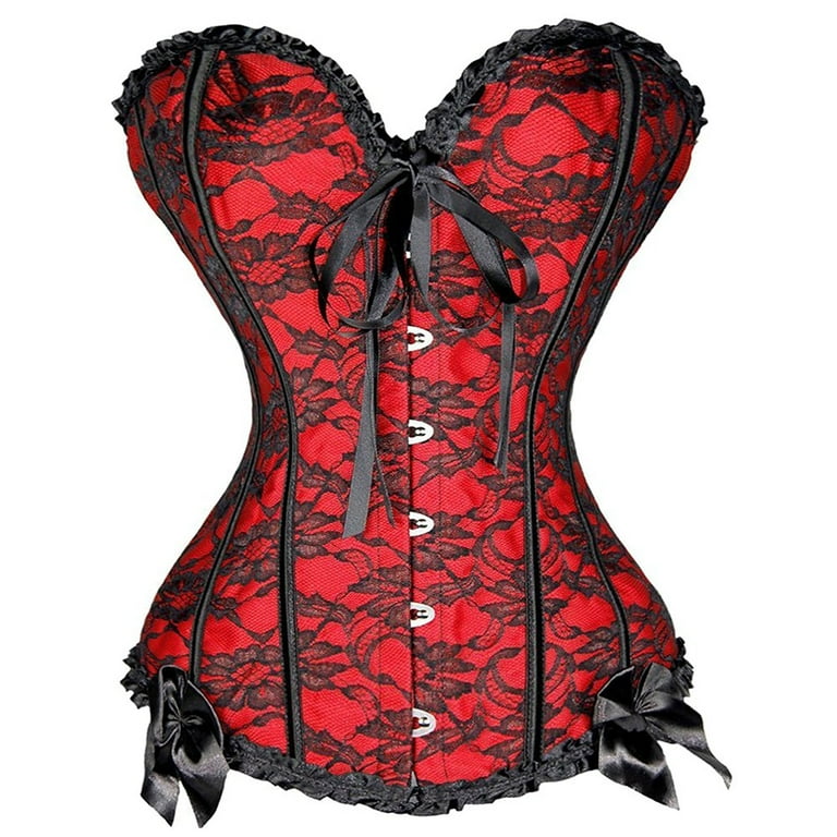 MISS MOLY Women s Sexy Satin Overbust Corset Lace up Busiter Shapewear Outfit CZ815 Walmart
