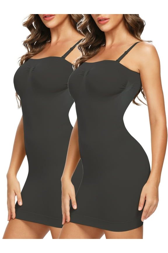 Women's Strapless Shaperwear Full Body Slip Seamless Targeted Firm Tummy Control Slip Under Dresses