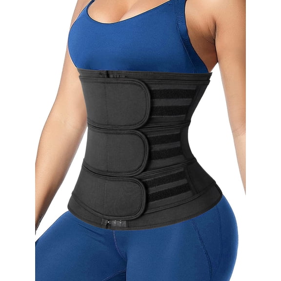 MISS MOLY Women's Waist Trainer 3 Belt Extra Firm Control Trimmer Hot Sweat Body Shaper Tummy Cincher Belt