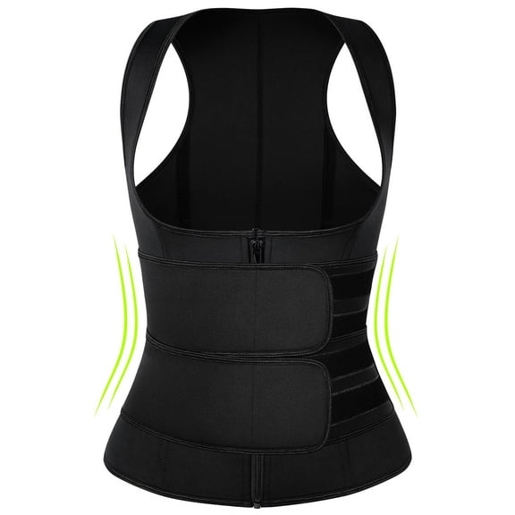 MISS MOLY Women's Workout Waist Trainer Vest Zipper Body Shaper with Adjustable Belts Underbust Corset Neoprene Sauna Sweat Suit