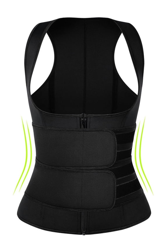 MISS MOLY Women's Workout Waist Trainer Vest Zipper Body Shaper with Adjustable Belts Underbust Corset Neoprene Sauna Sweat Suit
