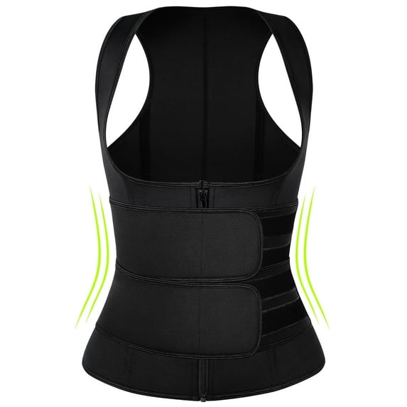 MISS MOLY Women's Workout Waist Trainer Vest Zipper Body Shaper with Adjustable Belts Underbust Corset Neoprene Sauna Sweat Suit