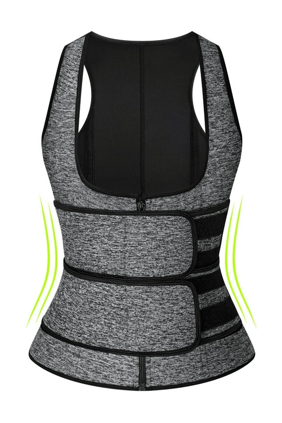 Women's Workout Waist Trainer Vest Zipper Body Shaper with Adjustable Belts Underbust Corset Neoprene Sauna Sweat Suit