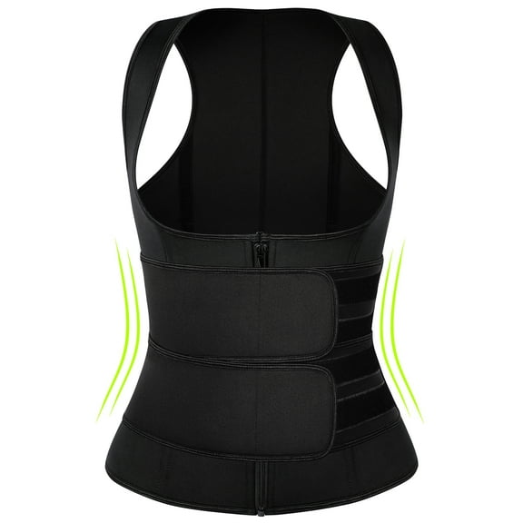 MISS MOLY Women's Workout Waist Trainer Vest Zipper Body Shaper with Adjustable Belts Underbust Corset Neoprene Sauna Sweat Suit