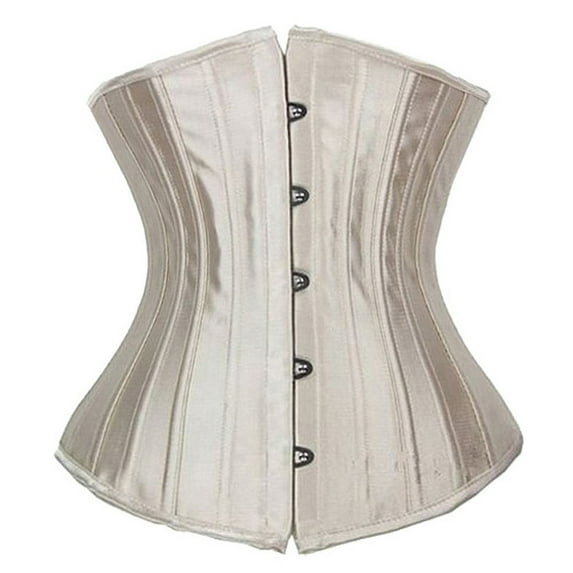 MISS MOLY Womens Fashion Sexy Body Shaper Underbust Corset Satin Vintage Waist Training Plus Size Beige 4XL