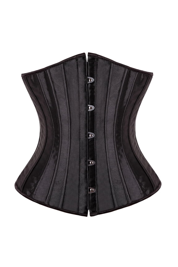 Womens Fashion Sexy Body Shaper Underbust Corset Satin Vintage Waist Training Plus Size Black 5XL