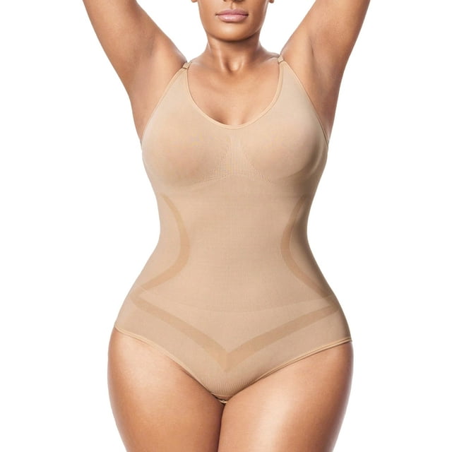 MISS MOLY Plus Size Shapewear Bodysuit for Women Tummy Control Body Shaper Seamless Sculpting Hip Enhancer