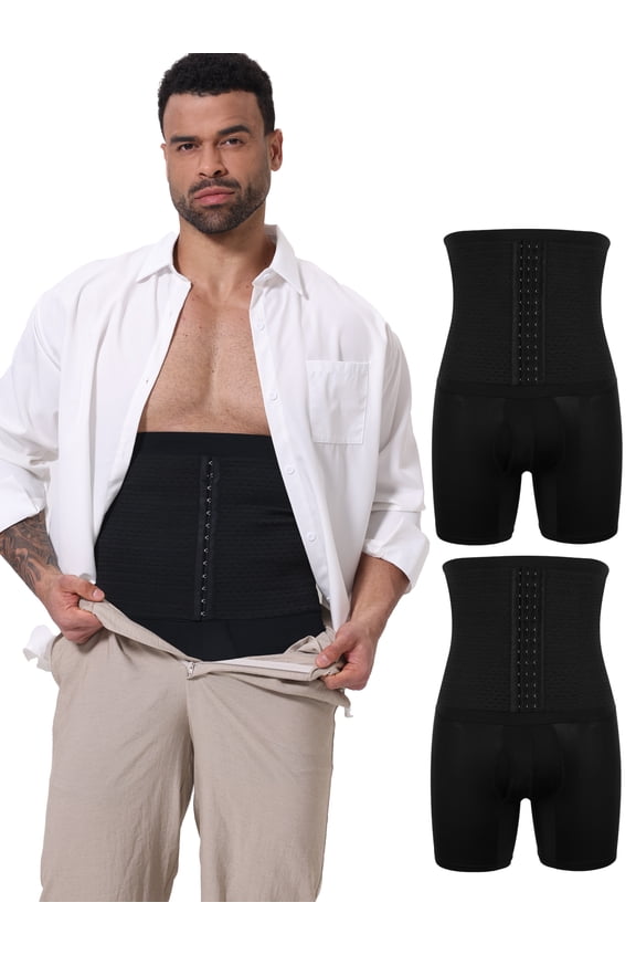 Mens High Waist Shapewear Tummy Control Underwear Compression Shorts Slimming Leg Boxer Briefs