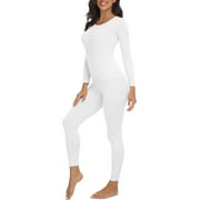 MISS MOLY Womens Thermal Underwear Sets Scoop Neck Shirt Tummy Slimming Shapewear Long Sleeve Baselayer