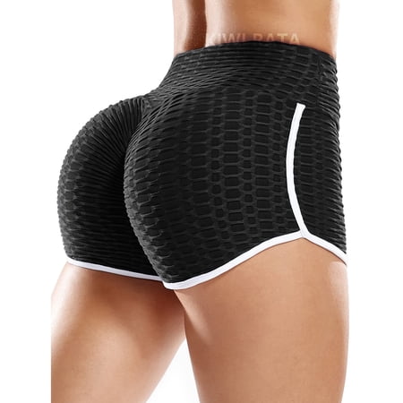 MISS MOLY Yoga Hot Shorts for Women Tummy Control Workout Shorts Butt Lifting Ruched Sportwear