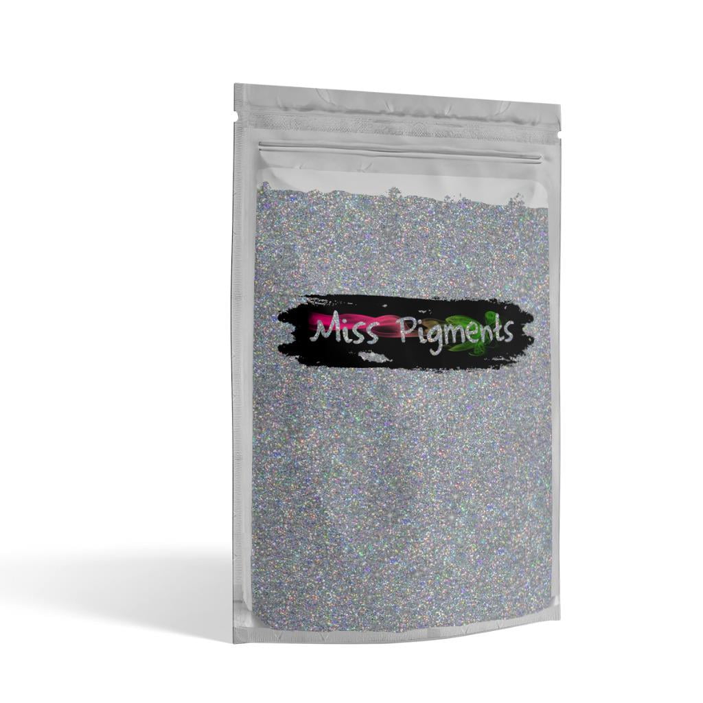 MISS PIGMENTS Extra Fine Glitter / Ultra Fine SILVER HOLOGRAPHIC GLITTER 1/128" .008" 0.2MM for Nail Art Craft Makeup Paint Pen Escarcha Para Manualidades