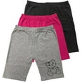 thumbnail image 1 of MISS POPULAR 3-Pack Girls Biker Shorts Soft Comfortable Cotton Spandex Elastic Waistband Cute Designs Sizes 4-16, 1 of 2