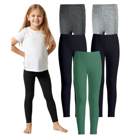 MISS POPULAR 5-Pack Girls Leggings Sizes 4-16 Soft Comfortable Cotton Spandex with Elastic Waistband price history and forecast - Miss Popular