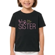 MISS POPULAR Big Sister T-Shirt for Girls   Super Soft Short Sleeve, Promoted to Big Sis, Pregnancy Announcement, Family Photo & Everyday Wear | Toddler to Big Girl Sizes