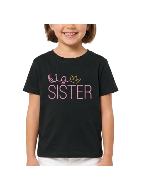 Big Sister T-Shirt for Girls – Super Soft Short Sleeve, Promoted to Big Sis, Pregnancy Announcement, Family Photo & Everyday Wear | Toddler to Big Girl Sizes