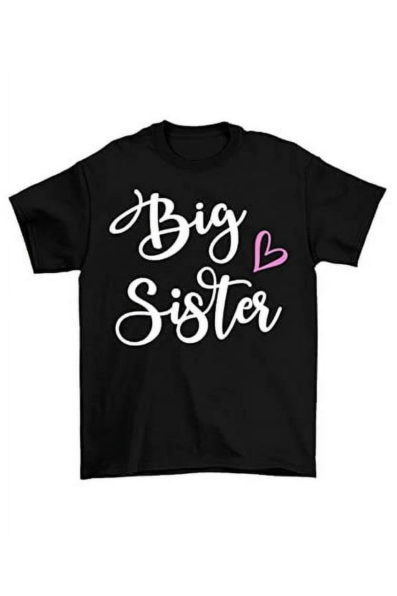 Big Sister Super Soft Short Sleeve T-Shirts for Big Sis Announcement, Promoted to Big Sister, Everyday Wear| Toddler to Big Girl Sizes