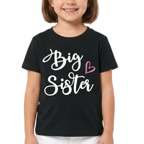 MISS POPULAR Big Sister T-Shirt for Girls – Super Soft Short Sleeve, Promoted to Big Sis, Pregnancy Announcement, Family Photo & Everyday Wear | Toddler to Big Girl Sizes