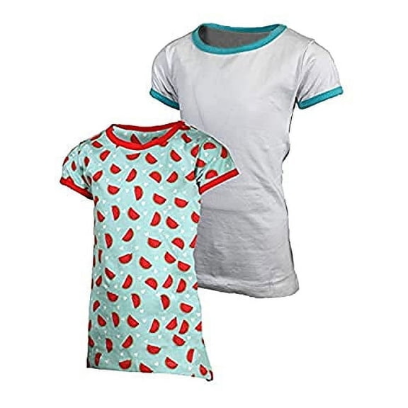 MISS POPULAR Girls 2 Pack Short Sleeve Basic Tees|