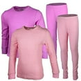 thumbnail image 1 of MISS POPULAR Girls 2-Pack Thermal Waffle Active Base Layer Sets| Long Sleeve Shirt and Pants (Combo C, 10/12), 1 of 5