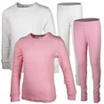 thumbnail image 1 of MISS POPULAR Girls 2-Pack Thermal Waffle Active Base Layer Sets | Long Sleeve Shirt and Pants, 1 of 5