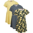 thumbnail image 1 of MISS POPULAR Girls 3 Pack Short Sleeve Skater Dress Soft Cotton Cute Designs Spring Summer | Sizes 4-16, 1 of 1