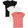 thumbnail image 1 of MISS POPULAR Girls 3-Pack Super Soft Short Sleeve T-Shirts|Sizes 7-16, 1 of 1