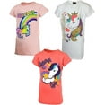 thumbnail image 1 of MISS POPULAR Girls 3-Pack Super Soft Short Sleeve T-Shirts Unicorn Butterfly Glitter Print Cute Design| Sizes 7-16, 1 of 4