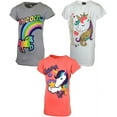 thumbnail image 1 of MISS POPULAR Girls 3-Pack Super Soft Short Sleeve T-Shirts Unicorn Butterfly Glitter Print Cute Design| Sizes 7-16, 1 of 4